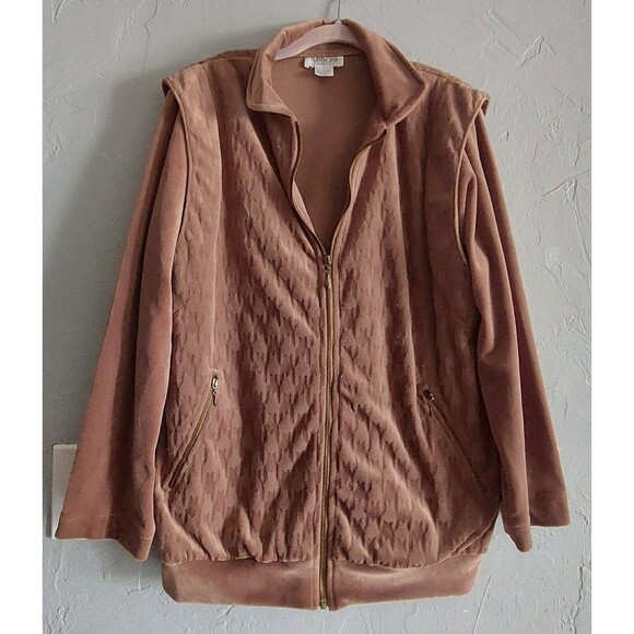 Vintage Sweater Jacket Women Size S, ADILFO SPORT ,velvet, 19 Inch Of Armp To... - Picture 1 of 11